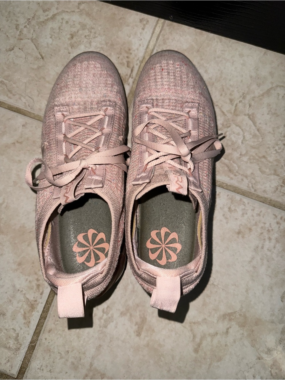 Nike Women’s Pink Flyknit Air VaporMax Sneakers - Picture 6 of 9